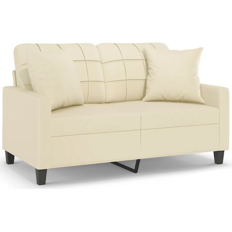 Maison Exclusive - Divano a 2 Posti con Cuscini Crema 120 cm in Similpelle