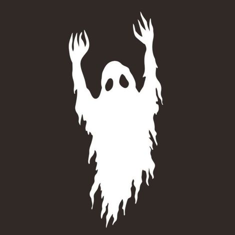 Autocollants d'Halloween en forme de fantôme en PVC blanc – Décoration murale effrayante, facile à poser (1/5)