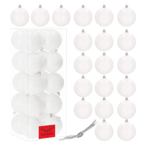 SPRINGOS Palline dell'albero di Natale Palline di plastica 20 pezzi 8 cm Mat Natale Palline Decorazione di Natale