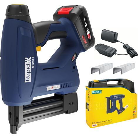 Agrafeuse a batterie 18V pour 53/8-20mm - 8/15-20mm - RAPID - BTX553 -Coffret + batterie 2.5Ah + chargeur (1/5)