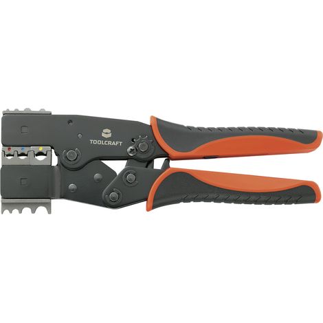 TOOLCRAFT 2-i-1 818644 Crimpzange Isolierte Flachstecker, Kabelschuhe, Stoßverbinder (1/5)