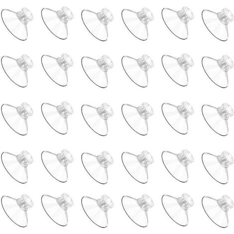 30PCS Ventouses avec Filetage et écrous moletés Transparentes 40mm, Ventouses de Fixation en Plastique PVC pour Oeillets Fenêtre Voiture Camping Pare-Soleil Vitre