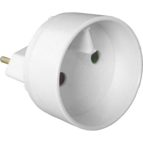 Adaptateur Mâle 6 A Vers Femelle 16 A - Prise Électrique Conversion Intérieure - Blanc - 1 Pièce (1/2)