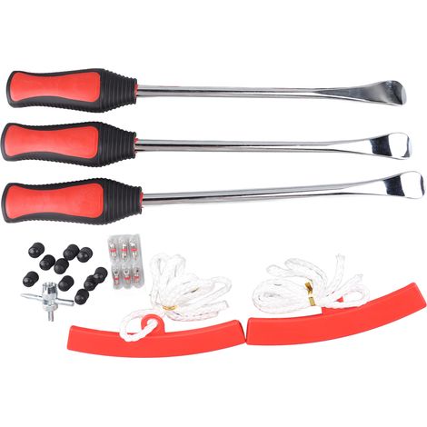 Kit de leviers pour pneus moto, démonte-pneus avec clé à valve, changement de pneu facile et pratique (4 pièces) (1/5)