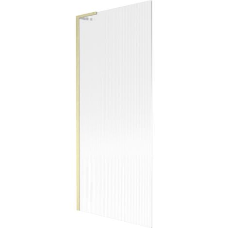 Mexen Next L panel de baño con un ala 80 x 150 cm, rayado, dorado cepillado - 895-080-000-03-09-55 (1/5)