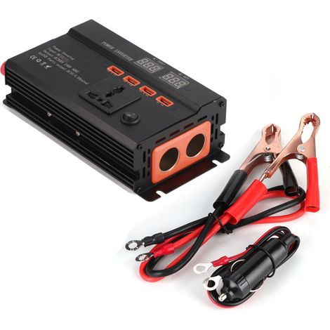 Jeffergarden Convertisseur de puissance 12 V vers 220 V, onduleur avec écran LCD, protections multiples, 3000 W, anti-interférences, maintenance simplifiée. (1/5)