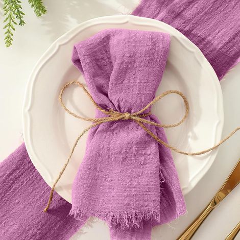 Serviette En Coton - 42 X 42 Cm - Décor Événementiel Pour Dîners Mariages Et Fêtes - Lot De 6 (1/5)