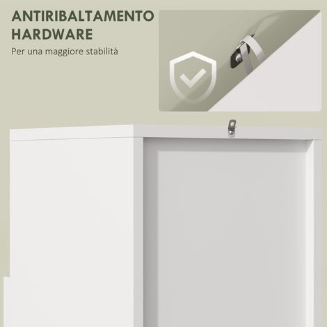 Armoire de salle de bain 30x30x71.5 cm blanc bois avec porte amortie et niche ouverte (1/5)