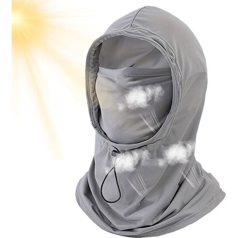 Masque UV - Protection UV UPF 50+ - Chapeau avec protection de la nuque - Protection du cou avec protection du visage - Soie rafraîchissante respirante pour la randonnée et le cyclisme (1/5)