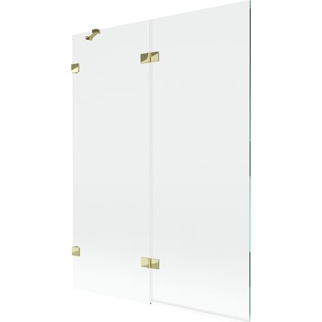 Mexen Lunar mampara de ducha de 2 paneles izquierda 130 x 150 cm, transparente, dorado - 897-130-100-50-00-L (1/5)