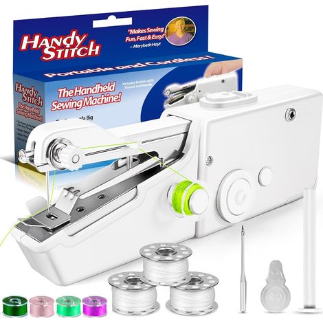 Machine à coudre à main, mini machine à coudre portable pour débutants, machine à coudre électrique avec accessoires, couture à la main facile à utiliser, adaptée pour la couture rapide, la maison
