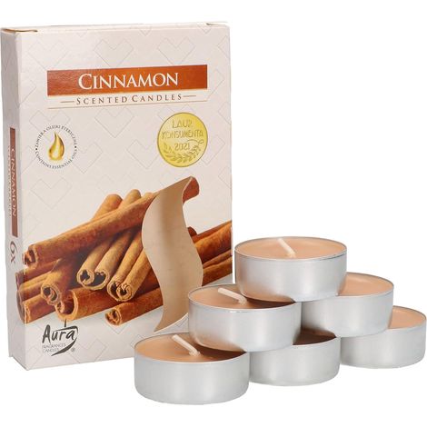 KOTARBAU Lot de 6 bougies chauffe-plat parfumées Cinnamon - Durée de combustion : 4 heures (1/5)