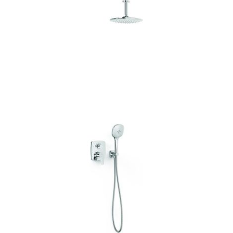 Kit mitigeur encastré 2 voies Rapid‑box pour douche Canigó Chrome - TRES 21738003
