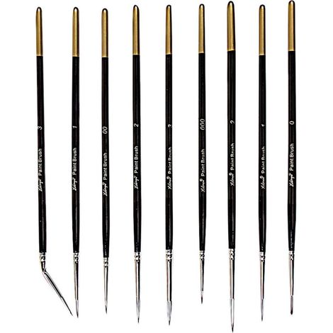 de 9 pinceaux aquarelle en nylon INOOMP pour des détails