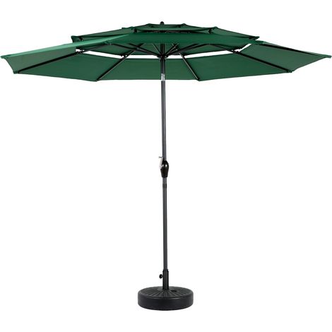 Ombrellone patio inclinabile a 3 livelli 10 ft in alluminio e poliestere 180 g verde scuro HOMVRA (1/5)