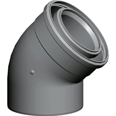 Wolf Curva di scarico fumi DN110/160 concentrica 2 pezzi, 45 Gradi, in PP, 2651545