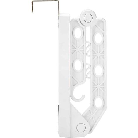 Portant à vêtements pliable à cinq trous, extensible, peu encombrant, blanc. (1/5)