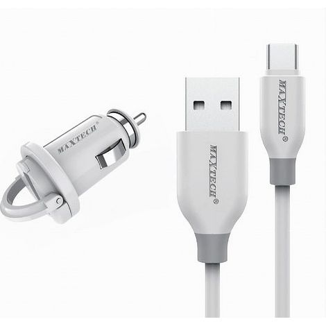 Kit Chargeur Voiture 5v-2.1a Type-c Cable Usb 1m Charge 10w Maxtech Ma-tc02 (1/3)