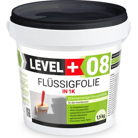 LEVEL+ Flüssigfolie Badabdichtung 1K Dichtfolie L+08 - 1,5KG