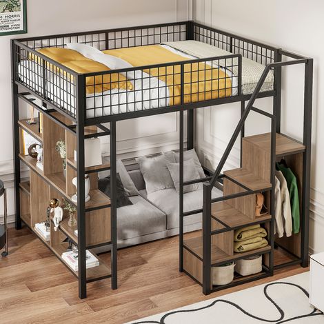 letto struttura letto salvaspazio 140x200 con scala OKMYHOME