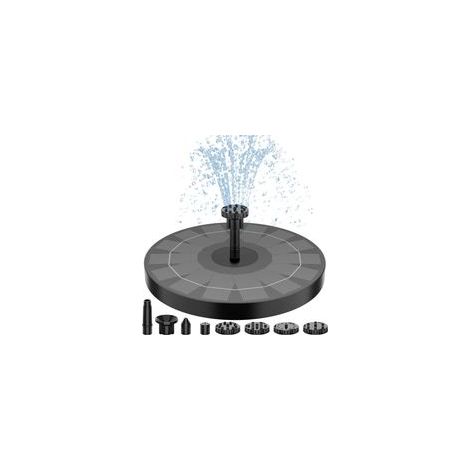 Pompe de fontaine solaire pour bain d'oiseaux 2,5 W, pompe de fontaine solaire pour bain d'oiseaux avec 8 buses, pompe de fontaine d'eau à énergie solaire de 6,7 po pour jardin, étangs, piscine, aquar