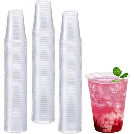 Bicchieri di plastica trasparenti da 200 ml, confezione da 100 pezzi. (1/3)