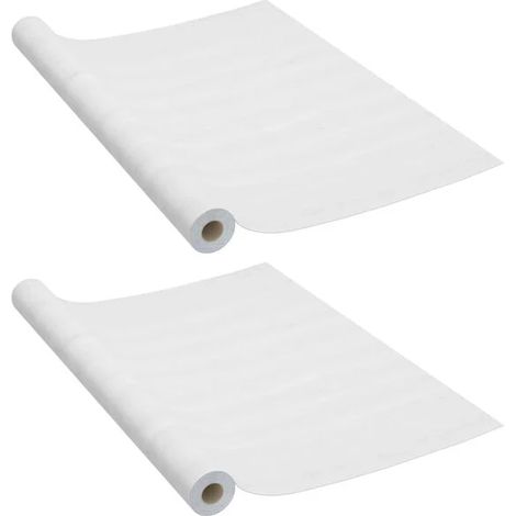 Film adhésif pour porte, lot de 2, aspect bois blanc, 210x90 cm, matériau PVC. (1/5)