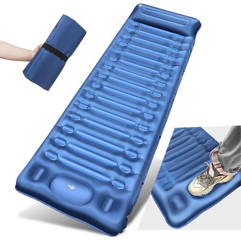 1 Matelas Camping, Épaisseur 14cm, Pompe À Pied Intégrée, Nylon 40d Tpu, Randonnée Sac À Dos (1/5)