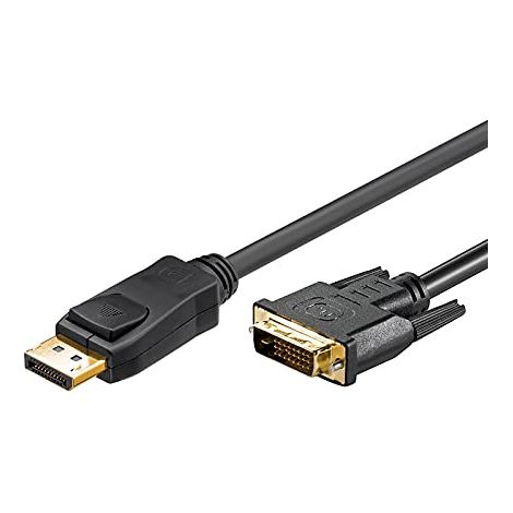 Cavo adattatore DisplayPort™/DVI-D dorato, Spina DisplayPort™ Spina DVI-D Dual Link (24+1 pin). Lunghezza del Cavo 3 m (1/4)