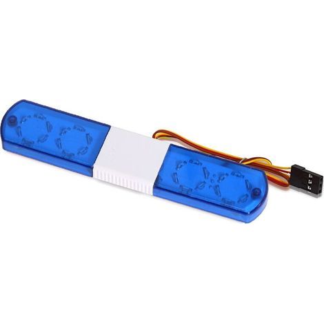 Lampe D'Alarme Flash LED pour Voiture de , Lumière pour 1/10 RC D12 HSP, Pièces de Mise à Niveau de Voiture Axiale Traxs, 115 Mm, Bleu (1/2)