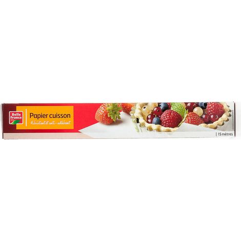 Papier de cuisson - BELLE FRANCE - Rouleau 15 m - Rouge - Résistant hautes températures - Anti-adhérent
