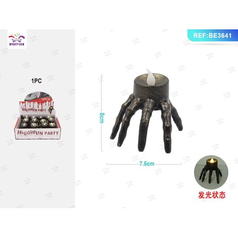 Candela Halloween mano fantasma bronzo antico PartyGo