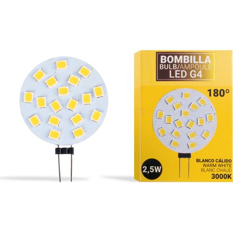 Ampoule LED G4 2,5W bi-pin plate 12V AC/DC - Blanc Chaud (1/5)