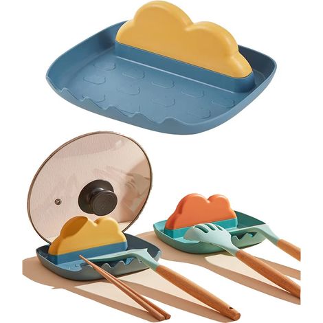 Portautensili da cucina (1 pezzo) con vaschetta raccogli grasso, portacoperchio resistente al calore, poggiamestolo, ripiano portaoggetti da banco, portamestolo, pinze, spatola, forchetta, design cart