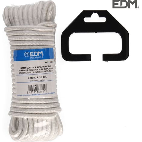 Elastisches Seil edm 87851 weiß 6 mm 10 m