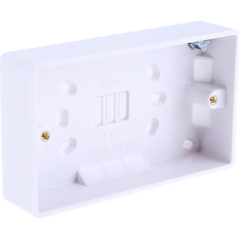 Boîtier 2 postes RS PRO en Urée formaldéhyde, BS, montage En saillie, 147 x 86.6 x 28mm, IP20 ( Prix pour 1 ) (1/2)