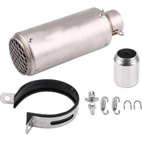 Silencieux universel moto métal argenté embout pot d'échappement tuyau queue (1/5)