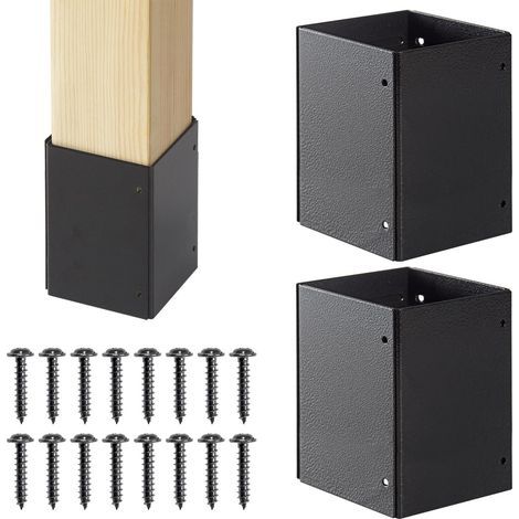 2er-Pack verstellbare Pfostenschutzvorrichtungen aus Edelstahl 304 (Bereich 8,4–15,2 cm), schützt Briefkästen, Terrassen und Zäune vor Regen und Sonnenschäden (1/5)