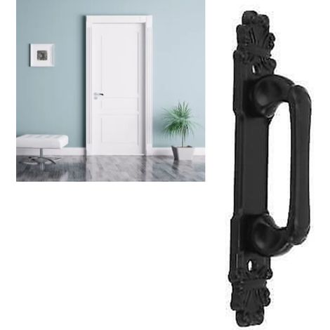 Poignée de Porte Coulissante Style Barn Door Simple et Moderne en Métal Noir pour Portes, Clôtures, Garage, Bibliothèques et Armoires (1/5)