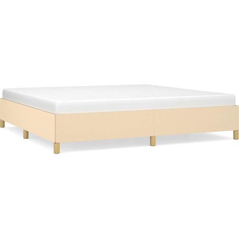 Maison Exclusive - Cama sin colchón tela color crema 200x200 cm (1/5)