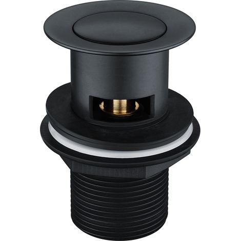 Black Matt Click Clack Pop up Slotted Basin Waste (1/4)
