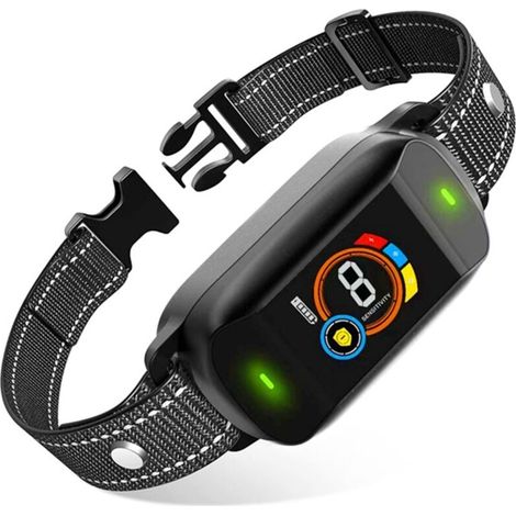 Collier Anti Aboiement Chien Automatique,Contrôle Anti-aboiement Intelligent,3 Modes Choc Statique/Vibration/Son,5 Niveaux de Sensibilité,Étanche et Rechargeable pour Gros Petit Chiens (1/5)