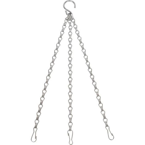 40 cm lange, dreipunktige, robuste Metallkette zum Aufhängen von Hängekörben – wetterfeste Kette zum Aufhängen von Gartenblumenkörben (1/5)