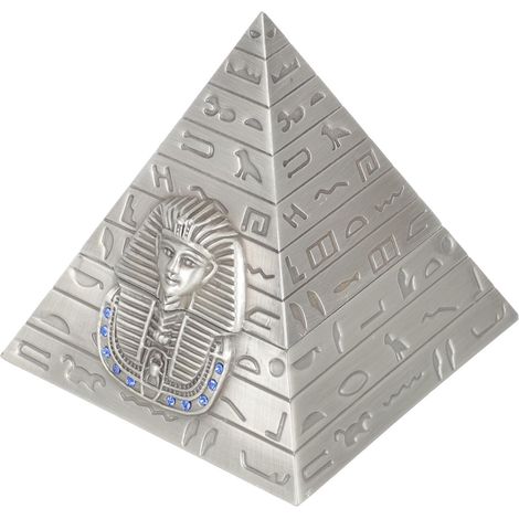à bijoux égyptienne en métal en forme de pyramide peu