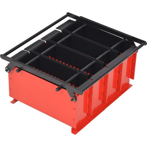 Paper Log Briquette Maker Steel 38x31x18 cm Black and Red vidaXL