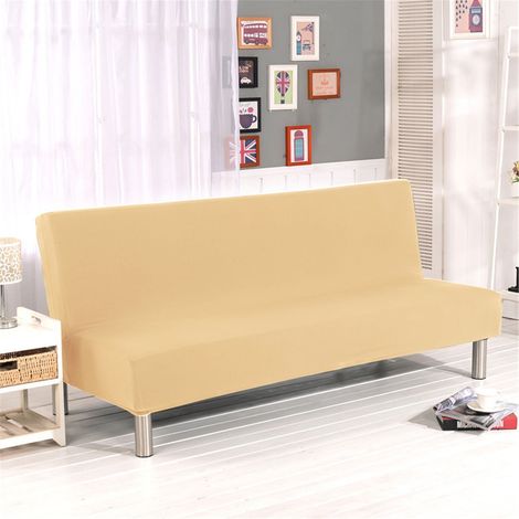 Housse De Canapé Pliable - Tissu Élastique En Polyester - Pour Canapé Et Futon - Couverture Complète - Couleur Unie - 1 Pièce (1/5)