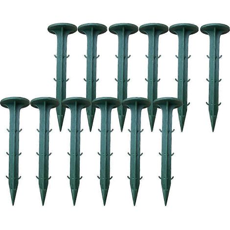 Tuteurs de jardinage extérieur en plastique, 100 pièces, verts, pour fixer les plantes. (1/5)