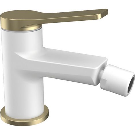 Miscelatore bidet colore bianco leva bronzo  KAM-KANDA BIANCO-BR kamalu