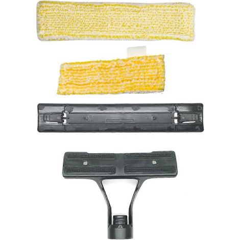 Kit de nettoyage de vitres comprenant un flacon pulvérisateur, un autocollant en nylon et une serpillière, compatible avec les machines de nettoyage Karcher WV1, WV2, WV5 et WV7 (4 pièces). (1/5)