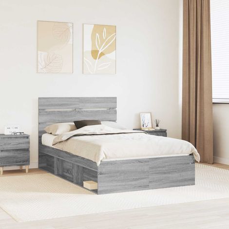 Cadre de lit-Structure de lit Gris Sonoma 120 x 200 cm Pin massif 424064 (1/5)